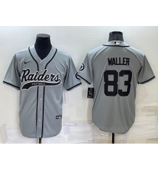 Men Las Vegas Raiders 83 Darren Waller Grey Cool Base Stitched Baseball Jersey