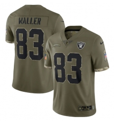 Men Las Vegas Raiders 83 Darren Waller Olive 2022 Salute To Service Limited Stitched Jersey