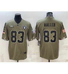 Men Las Vegas Raiders 83 Darren Waller Olive 2022 Salute To Service Limited Stitched Jersey