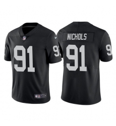 Men Las Vegas Raiders 91 Bilal Nichols Black Vapor Limited Stitched Jersey