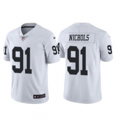 Men Las Vegas Raiders 91 Bilal Nichols White Vapor Limited Stitched Jersey