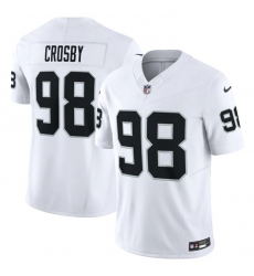 Men Las Vegas Raiders 98 Maxx Crosby White 2023 F U S E Vapor Untouchable Stitched Football Jersey
