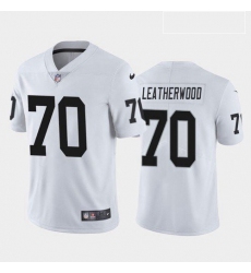 Men Las Vegas Raiders Alex Leatherwood White Black 2021 Draft Jersey