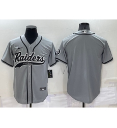 Men Las Vegas Raiders Blank Grey Cool Base Stitched Baseball Jersey