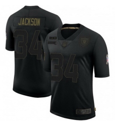 Men Las Vegas Raiders Bo Jackson Black 2020 Salute To Service Jersey