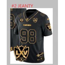 Men Los Vegas Raiders #2 Ashton Jeanty Black Gold 2025 Stitched Jersey