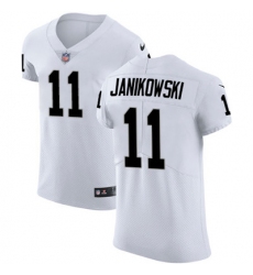 Men Nike Raiders #11 Sebastian Janikowski White Stitched NFL Vapor Untouchable Elite Jersey
