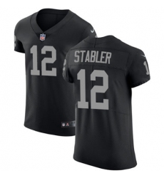 Men Nike Raiders #12 Kenny Stabler Black Team Color Stitched NFL Vapor Untouchable Elite Jersey