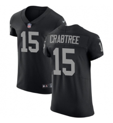 Men Nike Raiders #15 Michael Crabtree Black Team Color Stitched NFL Vapor Untouchable Elite Jersey