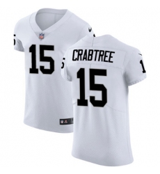 Men Nike Raiders #15 Michael Crabtree White Stitched NFL Vapor Untouchable Elite Jersey