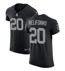 Men Nike Raiders #20 Obi Melifonwu Black Team Color Stitched NFL Vapor Untouchable Elite Jersey