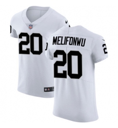 Men Nike Raiders #20 Obi Melifonwu White Stitched NFL Vapor Untouchable Elite Jersey