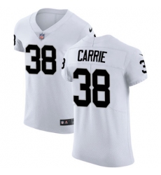 Men Nike Raiders #38 T J Carrie White Stitched NFL Vapor Untouchable Elite Jersey
