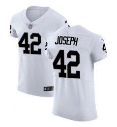 Men Nike Raiders #42 Karl Joseph White Stitched NFL Vapor Untouchable Elite Jersey