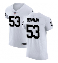 Men Nike Raiders #53 NaVorro Bowman White Stitched NFL Vapor Untouchable Elite Jersey