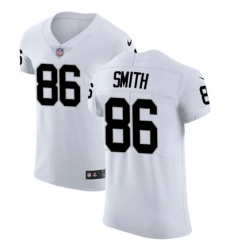 Men Nike Raiders #86 Lee Smith White Stitched NFL Vapor Untouchable Elite Jersey