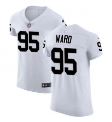Men Nike Raiders #95 Jihad Ward White Stitched NFL Vapor Untouchable Elite Jersey