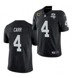 Men Oakland Las Vegas Raiders 4 Derek Carr 2020 Inaugural Season Black C Patch Jersey