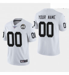 Men Oakland Raiders 00 Custom 60th Anniversary Vapor Limited Jersey   White