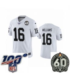 Men Oakland Raiders #16 Tyrell Williams White 60th Anniversary Vapor Untouchable Limited Player 100th Season Football Jersey