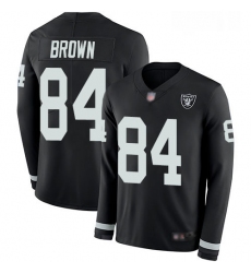 Mens Antonio Brown Limited Black Jersey Oakland Raiders Football 84 Jersey Therma Long Sleeve