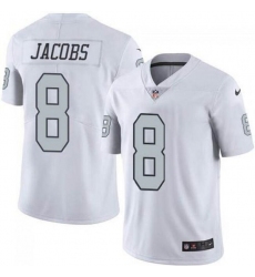 Men's Las Vegas Raiders #8 Josh Jacobs White Color Rush Limited Stitched Jersey