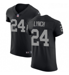 Mens Nike Oakland Raiders 24 Marshawn Lynch Black Team Color Vapor Untouchable Elite Player NFL Jersey