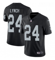 Mens Nike Oakland Raiders 24 Marshawn Lynch Black Team Color Vapor Untouchable Limited Player NFL Jersey
