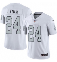 Mens Nike Oakland Raiders 24 Marshawn Lynch Limited White Rush Vapor Untouchable NFL Jersey