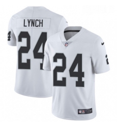 Mens Nike Oakland Raiders 24 Marshawn Lynch White Vapor Untouchable Limited Player NFL Jersey