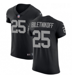 Mens Nike Oakland Raiders 25 Fred Biletnikoff Black Team Color Vapor Untouchable Elite Player NFL Jersey