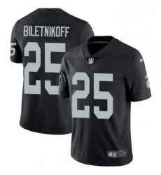 Mens Nike Oakland Raiders 25 Fred Biletnikoff Black Team Color Vapor Untouchable Limited Player NFL Jersey