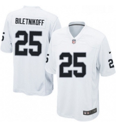 Mens Nike Oakland Raiders 25 Fred Biletnikoff Game White NFL Jersey