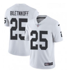Mens Nike Oakland Raiders 25 Fred Biletnikoff White Vapor Untouchable Limited Player NFL Jersey