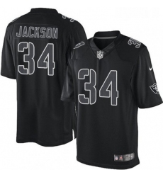 Mens Nike Oakland Raiders 34 Bo Jackson Limited Black Impact NFL Jersey