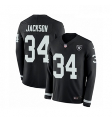 Mens Nike Oakland Raiders 34 Bo Jackson Limited Black Therma Long Sleeve NFL Jersey