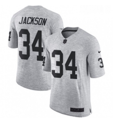 Mens Nike Oakland Raiders 34 Bo Jackson Limited Gray Gridiron II NFL Jersey