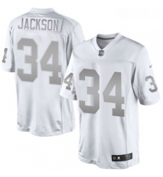 Mens Nike Oakland Raiders 34 Bo Jackson Limited White Platinum NFL Jersey
