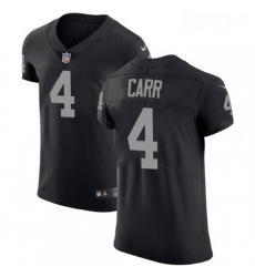 Mens Nike Oakland Raiders 4 Derek Carr Black Team Color Vapor Untouchable Elite Player NFL Jersey