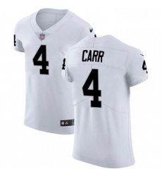 Mens Nike Oakland Raiders 4 Derek Carr White Vapor Untouchable Elite Player NFL Jersey