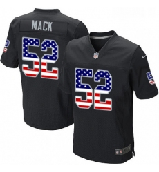 Mens Nike Oakland Raiders 52 Khalil Mack Elite Black Home USA Flag Fashion NFL Jersey