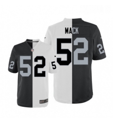 Mens Nike Oakland Raiders 52 Khalil Mack Elite BlackWhite Split Fashion NFL Jersey