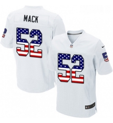 Mens Nike Oakland Raiders 52 Khalil Mack Elite White Road USA Flag Fashion NFL Jersey