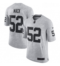 Mens Nike Oakland Raiders 52 Khalil Mack Limited Gray Gridiron II NFL Jersey