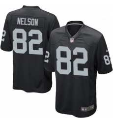 Mens Nike Oakland Raiders 82 Jordy Nelson Game Black Team Color NFL Jersey