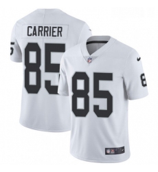 Mens Nike Oakland Raiders 85 Derek Carrier White Vapor Untouchable Limited Player NFL Jersey