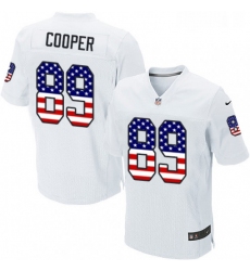 Mens Nike Oakland Raiders 89 Amari Cooper Elite White Road USA Flag Fashion NFL Jersey