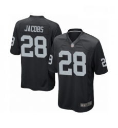Mens Oakland Raiders 28 Josh Jacobs Game Black Team Color Football Jersey