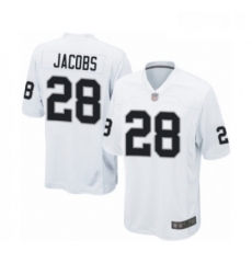 Mens Oakland Raiders 28 Josh Jacobs Game White Football Jersey