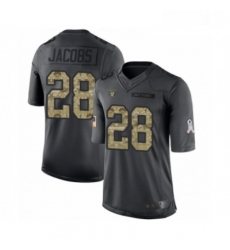 Mens Oakland Raiders 28 Josh Jacobs Limited Black 2016 Salute to Service Football Jersey